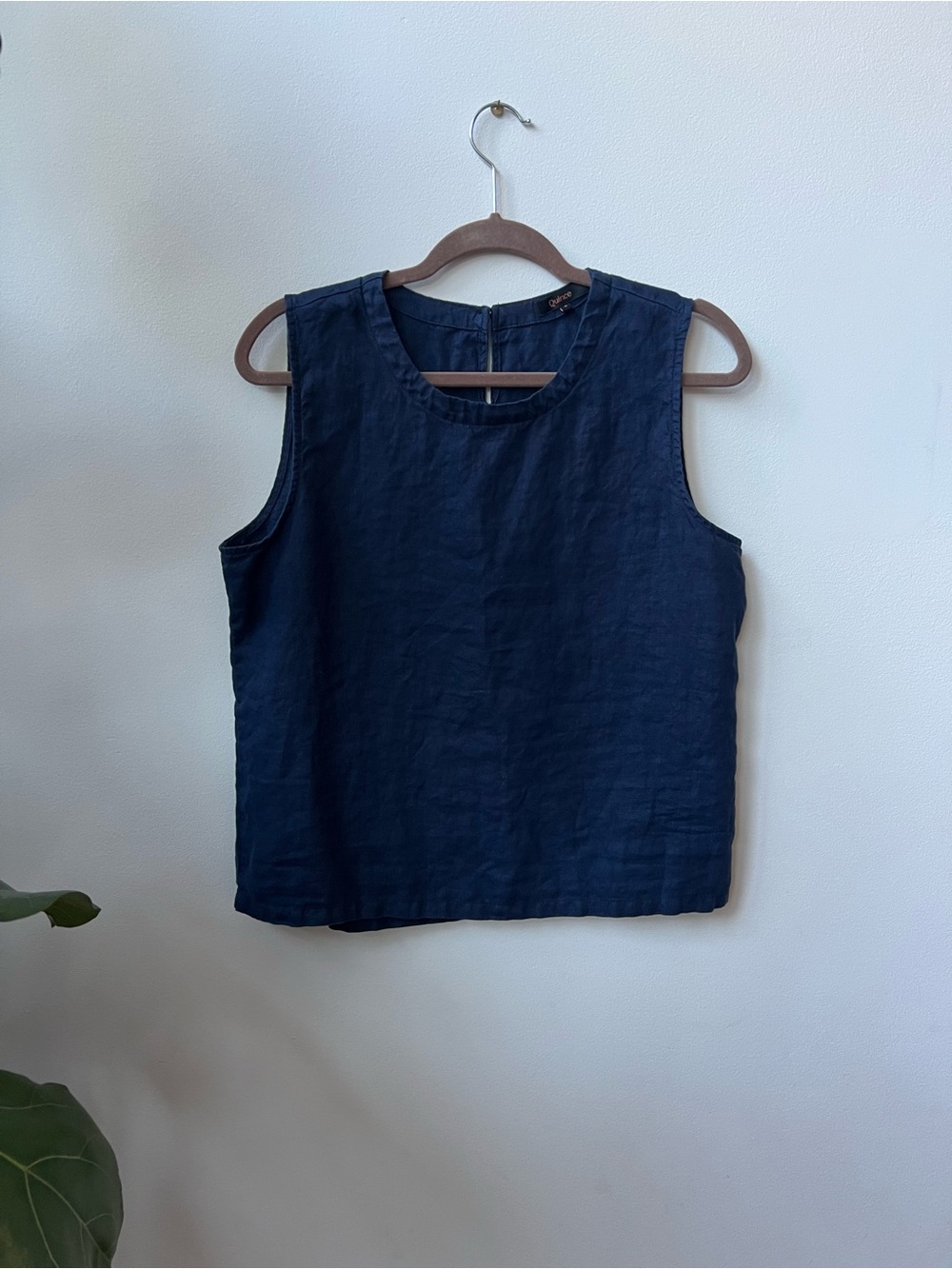 Quince 100% Linen Navy Top